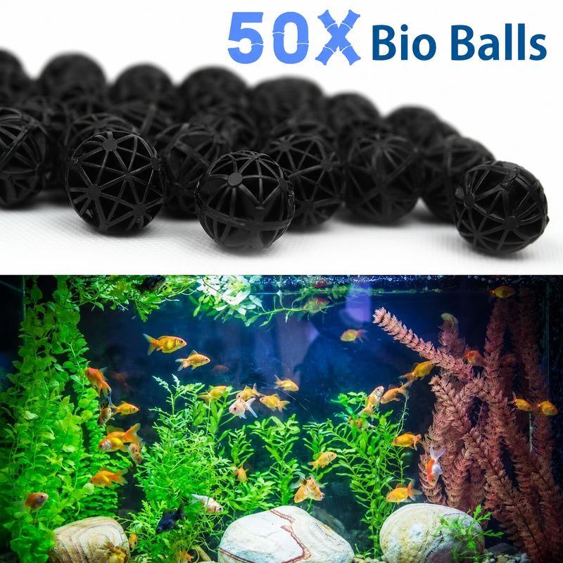 Aquarium Planted Tank Filter - 50 Peças de Bolas de Filtro